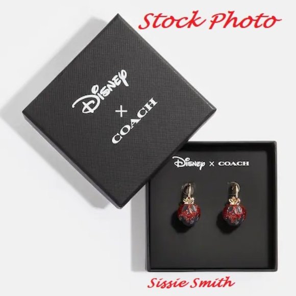 Disney X Coach Poison Apple Huggies Earrings - NWT - Picture 7 of 8